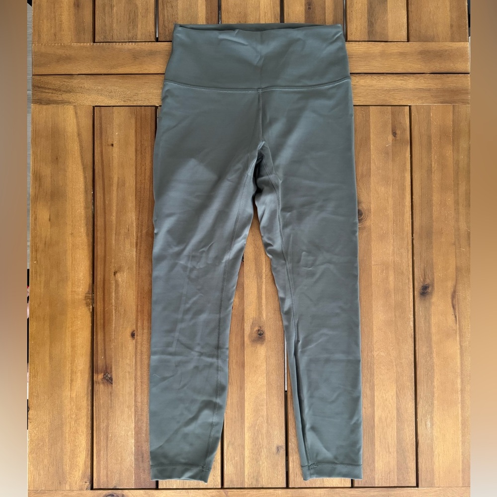 Lululemon Wunder Train Olive Green High-Waisted Leggings